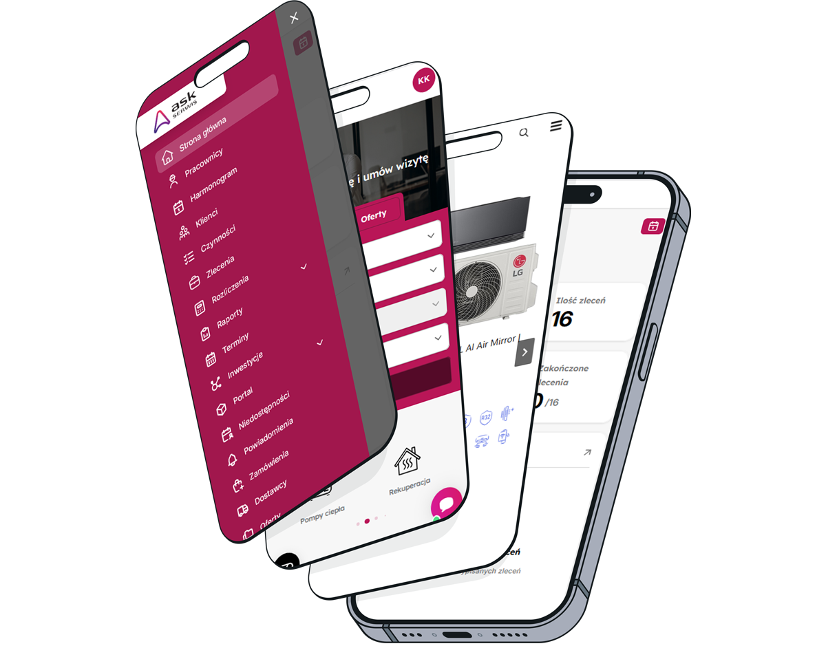 ASK Serwis — dodatkowy widok aplikacji